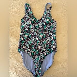 Athleta Floral Fully-Lined One-Piece.  Sz L